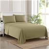 Sweet Home Collection 1846 Thread Count Sheet Soft Egyptian Quality Brushed Microfiber Set di Biancheria da Letto di Lusso Piatto, Lenzuolo con Angoli, 2 federe, Microfibra, Salvia, Coppia, 3 unità
