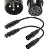 SiYear Cavo XLR maschio da 3 pin a XLR 5 pin DMX 512 Turnaround DMX Stage Light di SiYear, cavo adattatore da XLR3M a XLR5F (confezione da 12 pollici / 2)