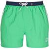 Bugatti®, costume da bagno, da uomo, moderno, di colore rosso, turchese, blu e verde, con bel colore a contrasto sulla vita Verde (Green) XL