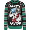 Urban Classics Saviour Christmas Sweater Uomo Christmas Jumper Nero/Verde/Bianco 100% Acrilica Regular
