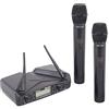 PROEL EIKON WM700DM (DUAL) - Coppia microfoni wireless palmare per karaoke, canto e live, Nero