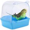 CHmiss Bagni per Uccelli Bagno per Uccelli in Plastica Piccola Vasca da Bagno per Uccelli Vasca da Bagno Bird per Fringuelli, Pappagallini, Allodole e Piccoli Uccelli (Blu13X13X13,5cm)