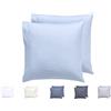 Todocama - Set di 2 federe per cuscino, in microfibra extra morbidi, ipoallergenica, Set di 2 - 45x45 cm Azzurro