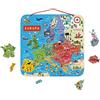 Janod - Carta dell' Europa Magnetica in Legno - 40 Calamite - Puzzle Didattico Geografia - da Appendere al Muro - Versione Italiana - da 7 Anni in su, J05475