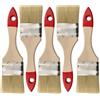 HARDY WORKING TOOLS M7 Set di 5 Pennelli Piatti 2″ (circa 50 mm) Serie 30 - Pennelli per Vernice con Setole Sintetiche Chiare - Manico in Legno Naturale - Ghiera in Acciaio