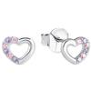 Prinzessin Lillifee Orecchini a perno in Argento Sterling 925 per bambine, con zirconi sintetici, 0,5 cm, viola, cuore, in confezione regalo, 2021106