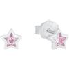 Prinzessin Lillifee Orecchini a perno 925 Argento Sterling Bambina, con Zirconia Sintetica, Rosa, Confezionato in Scatola Regalo per Gioielli