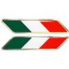 4R Quattroerre.it 32107 Adesivo 3D Stickers Bandiera Italia Inclinata HQ, Set da 2, 16 x 80 mm