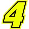 4R Quattroerre.it 13384 Numero Racing 4 Moto GP, Giallo Fluo, 10 x 9,5 cm