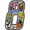 4R Quattroerre.it 13358 Numero 8 Adesivo Sticker Bomb