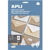 APLI Etui 650 étiquette 38x21,2 mm (65 x 10F A4) Multi-usage Coin Droit Permanent Blanc