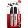 Sharpie Pennarelli indelebili | punta a scalpello | nero | confezione da 2