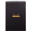 RHODIA 16920C - Bloc-notes a Spirale (Rilegatura integrale) Notepad NERO - A5 14,8X21cm - Quadretti piccoli - 80 fogli staccabili - Carta Clairefontaine 90g/m² - COPERTINA in polipropilene riciclato