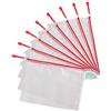 Djois Tarifold Fr 509003 - Confezione da 8 buste in plastica A4, con cerniera, per documenti, cartelline trasparenti, per ufficio, viaggio, scuola, casa, colore rosso