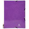 Exacompta - 54896E - 1 Raccoglitore in Cartoncino Lustré Lucido 600 g/mq Iderama - Chiusura con Elastici Angolari - 2 Anelli Tondi 15 mm - F.to Esterno 25x32 cm per A4 - Colore Viola