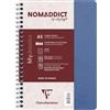 Clairefontaine 785364C collezione Age Bag Quaderno a spirale blu - A5 14,8x21 cm - 100 pagine a righe - Carta Bianca 90 g - Copertina in carta Lustrée a grana grossa effetto cuoio