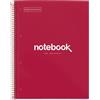 Miquelrius - Quaderno A4, Notebook Emotions, 80 Fogli da 90 g/m², Righe Orizzontali 7 mm, 1 Striscia Colorata, Spirale Microforata, Taccuino a Righe, Copertina Extra Rigida, 4 Fori, Rosso