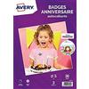 Avery - Confezione da 36 adesivi per compleanno, motivo: principessa