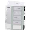 Leitz Rubrica con Tasti 1-5, Stampabile Al Pc, Formato A4, Formato Extra Largo, Polipropilene Robusto, Bianco/Nero, Gamma Wow, 12130000