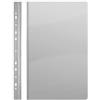 DONAU 1704001PL-13 - Cartellina in plastica perforata, formato A4, colore grigio trasparente, resistente, in PVC, con chiusura a morsetto, per ufficio e scuola, confezione da 10