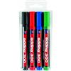 Edding 300 Marcatore Permanente, Nero, Rosso, Blu, Verde, Set Di 4, Punta Tonda 1.5-3 Mm, Impermeabili, per Cartone, Plastica