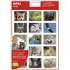 APLI Kids 18733 - Sacchetto di gomiti tematici realistici a tema Animali nel loro habitat foresta con 15 disegni, adesivo rimovibile, 2 fogli, 15 gommini per foglio