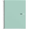 Miquelrius - Quaderno A4 spirale, 80 fogli in 1 colore, Carta 90 g/m² extra opaca, A righe 7 mm, Copertina in cartone rigido plastificato, 4 fori, Prodotto in Spagna, Notebook The Original, Acqua