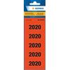 HERMA 1680 numeri adesivi 2020 per raccoglitori (60 x 26 mm, carta opaca, opaca), autoadesivi, etichette permanenti, 100 etichette, colore: rosso