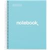 Miquelrius - Quaderno A5, Notebook Emotions, 80 Fogli da 90 g/m², Taccuino a Punti, 1 Striscia di Colore, Spirale Microforata, Copertina Extra Rigida, 2 Fori, Azzurro Cielo