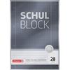 Brunnen Blocco scolastico Premium | A4, rigatura 28, 50 fogli, grigio