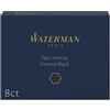 Waterman cartucce di inchiostro per penna stilografica | lunghe | nero intenso | 8 pezzi