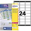 Avery 240 Etichette autoadesive con francobolli bianchi, formato 63,5 x 33,9 mm (Laser)
