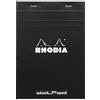 RHODIA 16559C - Bloc-Notes a punto metallico dotPad N°16 Black - A5 14,8X21cm - Puntinato DOT - 80 fogli staccabili - Carta Clairefontaine Bianca 80g/m² - COPERTINA in carta trattata