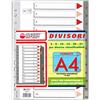 Alevar Divisori Grigi A4 11Fori / 12Fogli 1-12 Numerici