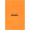 Rhodia 19600-O - Set di 1 blocchi note con copertina e 80 fogli staccabili formato A4+ a righe con margine, colore: arancione