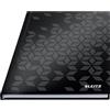 Leitz WOW Notebook A5 a quadretti, copertina rigida, 160 pagine, 80 fogli di carta certificata FSC (80 g/m²), rilegatura a filo, per ufficio, scuola o come diario, nero, 46281095