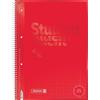 Brunnen 1067928123 - Blocco note Student Colour Code (A4, rigatura 28, 90 g/m², 80 fogli, colore: Rosso