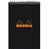RHODIA 165009C - Notepad Bloc-Notes a Spirale (Rilegatura integrale) NERO - A5 14,8X21cm - Quadretti piccoli - 80 fogli staccabili - Carta Clairefontaine 80g/m² -Carta trattata morbida e resistente