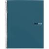 Miquelrius - Quaderno A4 spirale, 80 fogli in 1 colore, Carta 90 g/m² extra opaca, A righe 7 mm, Copertina in cartone rigido plastificato, 4 fori, Prodotto in Spagna, Notebook The Original, Oceano