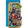 Hallmark Biglietto di auguri per il 6° compleanno, motivo Marvel Avengers, attività all'interno, oro, blu
