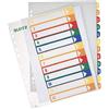 Leitz Rubrica con Tasti 1-12, Stampabile Al Pc, Formato A4, Polipropilene Robusto, Formato Extra Largo, Bianco/Multicolore, 12940000