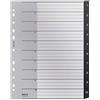 Leitz Indice, Schede Numeriche 1-10, Formato A4 Extra Largo, Plastica Riciclata al 90%, Ecologico, Qualità Premium, Gamma Recycle, Nero, 12080000