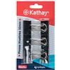 Kathay 86400910 Blister da 6 Pinzette a ribalta, 32 mm, colore: nero