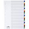 Durable 675827 - Divisorio con cavalierini colorati, etichette personalizzabili, 20 tasti, copertina personalizzabile, f.to A4, foratura universale