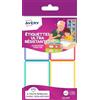 Avery - 16 etichette autoadesive bianche con bordo colorato classico, formato 44 x 64 mm