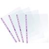 Favorit Buste Perforate, Lucide, Alto Spessore, 22 x 30 cm, 25 Pezzi, Trasparenti con Banda Colorata Lilla Pastello