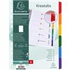 Exacompta - Rif 3206E - Divisori per documenti - Adatto per documenti A4, carta bianca 160 gsm, linguette colorate plastificate, preforate, certificate FSC, 6 sezioni