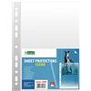 D.RECT | Buste Perforate Trasparenti | Formato A4 | 50 Micron | Confezione da 100 Unità | Busta Forata | Trasparente Perforato | Lucide, Finitura liscia | Tasche in Polipropilene