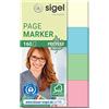 SIGEL HN604 Segnapagina Recycle, Carta riciclata, 4 colori a blocchetto, 50x20 mm, 160 fg