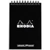 RHODIA 135039C - Notepad Bloc-Notes a Spirale (Rilegatura integrale) NERO - A6 10,5 x 14,8 cm - Puntinato DOT - 80 fogli staccabili - Carta Clairefontaine 80g/m² -COPERTINA in carta trattata